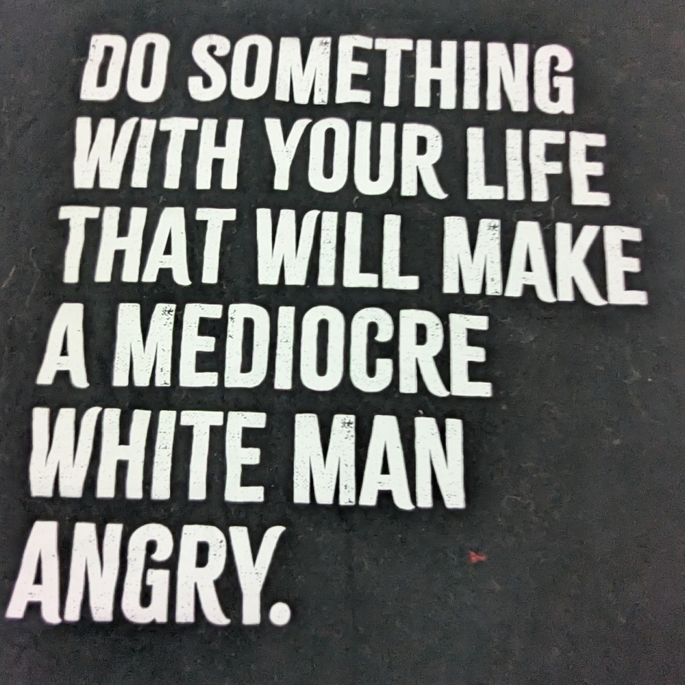 Do Something With Your Life That Will Make A Mediocre White Man Angry Tee Large